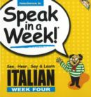 Image for Italian : See, Hear, Say and Learn : Week 4