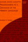 Image for Samuel David Luzzatto: Prolegomena to a Grammar of the Hebrew Language