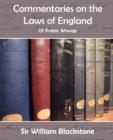 Image for Commentaries on the Laws of England (of Public Wrongs)
