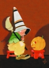 Image for Cute witch conversing with jack-o-lantern - Halloween Greeting Card : Cute witch conversing with jack-o-lantern - Halloween Greeting Card