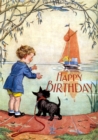 Image for Boy and Scottie Dog Awaiting Birthday Boat - Birthday Greeting Card