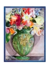 Image for Green vase of flowers - Thank You Greeting Card