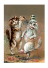 Image for Two Cats Dancing With Confetti - Congratulations Greeting Card