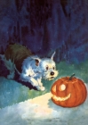 Image for Dog startled by jack-o-lantern - Halloween Greeting Card