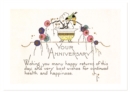 Image for Elegant Birds and Flowers of the 1930s Anniversary Greeting Card