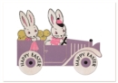 Image for Bunnies on a Sunday Drive Easter Greeting Card