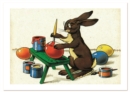 Image for The Easter Rabbit Painting Eggs Easter Greeting Card