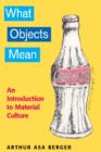 Image for What objects mean  : an introduction to material culture