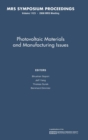 Image for Photovoltaic Materials and Manufacturing Issues: Volume 1123