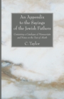 Image for An Appendix to the Sayings of the Jewish Fathers