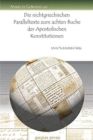 Image for Die nichtgriechischen Paralleltexte zum achten Buche der Apostolischen Konstitutionen
