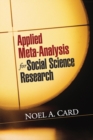 Image for Applied meta-analysis for social science research