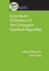 Image for Error Norm Estimation in the Conjugate Gradient Algorithm
