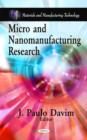 Image for Micro &amp; Nanomanufacturing Research