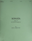 Image for SONATA OP 19 FOR EFLAT ALTO SAXOPHONE