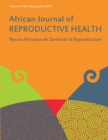 Image for African Journal of Reproductive Health : Vol.19, No.3 September 2015