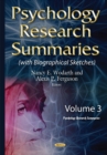Image for Psychology research summariesVolume 3