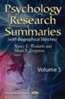 Image for Psychology research summariesVolume 5 with biographical sketches