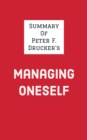 Image for Summary of Peter F. Drucker&#39;s Managing Oneself