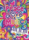 Image for Notebook Doodles Peace Love and Music Guided Journal