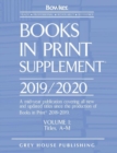 Image for Books In Print Supplement - 3 Volume Set, 2019/20