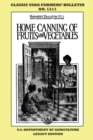 Image for Home Canning Of Fruits And Vegetables (Legacy Edition) : Classic USDA Farmers&#39; Bulletin No. 1211