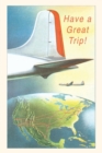 Image for Vintage Journal Tail of Airplane Over US Travel Poster