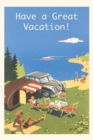 Image for Vintage Journal Family Camping By The Ocean Postcard
