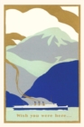 Image for Vintage Journal Blue Art Deco Ocean Liner Travel Poster