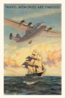 Image for Vintage Journal Airplane and Sailing Ship Travel Poster