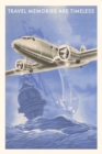 Image for Vintage Journal Airplane and Galleon Travel Poster