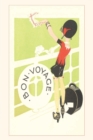 Image for Vintage Journal Flapper Waving from Railing Travel Poster