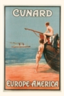 Image for Vintage Journal Beach Cunard Line Travel Poster