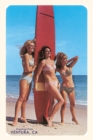 Image for The Vintage Journal Three Woman Surfers in Bikinis Greetings from Ventura