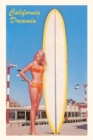 Image for The Vintage Journal Blonde Woman with Tall Surfboard, California