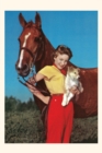 Image for Vintage Journal Woman with Collie Puppy and Horse