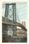 Image for Vintage Journal Boat on Fire under Williamsburg Bridge, New York City