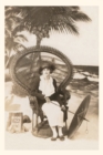 Image for Vintage Journal Woman Sitting on Chair at the Beach, Miami, Florida