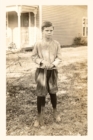 Image for Vintage Journal Photograph of Boy with Bat