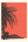 Image for Vintage Journal Red Sky with Palm Trees Travel Poster