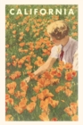 Image for Vintage Journal Woman sitting in Field of California Poppies