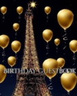 Image for Paris Eiffel Tower Birthday gold ballon blank guest Book