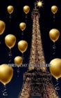 Image for paris themed Eiffel Tower gold ballon Birthday blank guestbook