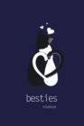Image for Besties Notebook, Blank Write-in Journal, Dotted Lines, Wide Ruled, Medium (A5) 6 x 9 Inches (Blue)