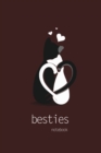 Image for Besties Notebook, Blank Write-in Journal, Dotted Lines, Wide Ruled, Medium (A5) 6 x 9 Inches (Coffee)
