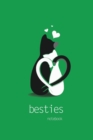 Image for Besties Notebook, Blank Write-in Journal, Dotted Lines, Wide Ruled, Medium (A5) 6 x 9 Inches (Green)