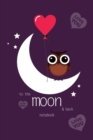 Image for To The Moon and Back Notebook, Blank Write-in Journal, Dotted Lines, Wide Ruled, Medium (A5) 6 x 9 In (Purple)
