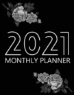 Image for 2021 Monthly Planner : 12 Month Agenda for Women with Black Paper, Monthly Organizer Book for Activities and Appointments, 1 Year Calendar Notebook for Gel Pens, 8.5&quot; x 11&quot;, 70 Pages