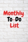 Image for Monthly To-Do List : Simple To-Do Lists - To Do Check Monthly Planning - Monthly View Planner