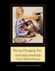 Image for Pin-Up Changing Tire : Vintage Poster Cross Stitch Pattern